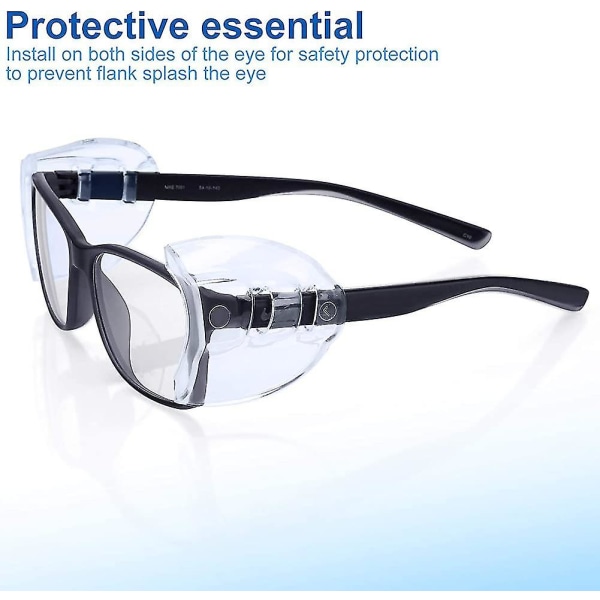 8 par sikkerhedsbriller Sidebeskyttelse Slip Clear Flexib