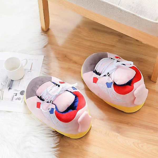 Plushtofflor som sneakers - Kreativt inslag, fluffiga, varma vintertofflor