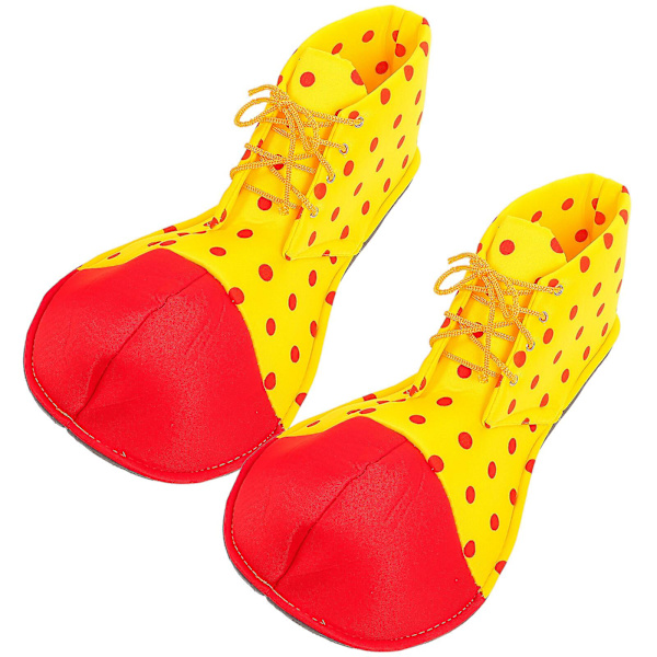 Ett par clown-skor i genomsnittlig storlek Dot Halloween-kostym clown-skor för kvinnor män (slumpmässig färg)