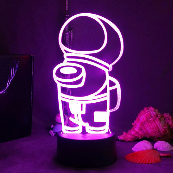Wekity 3d nattlys, 3d optisk illusjon LED-lamper med fjernkontroll og Rgb Colorsam-spill