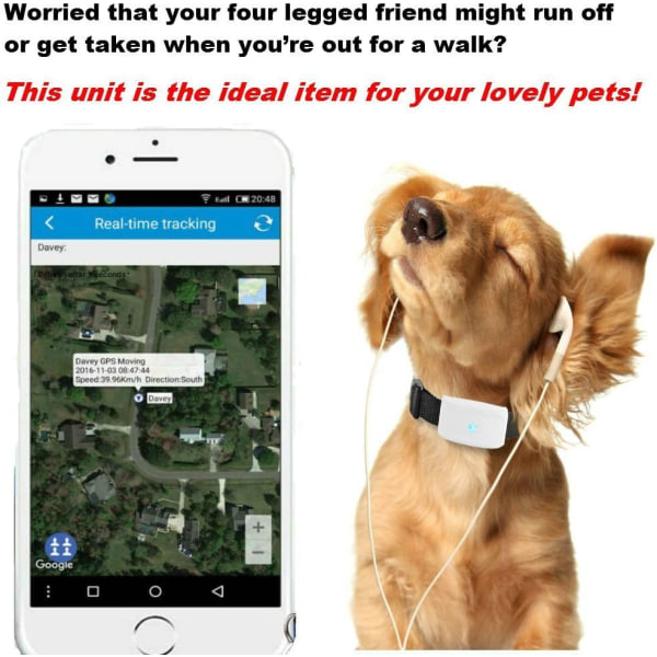 Katt og hund GPS-sporer med halsbånd Anti-tapt mini GPS-spor