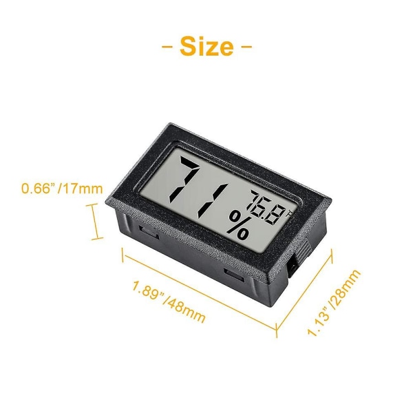 12 Pack Mini Small Digital Elektronisk Temperatur Luftfugtighedsmåler Indendørs Termometer Hygrometer Lcd Display Fahrenheit () Til Humidorer, Greenhou