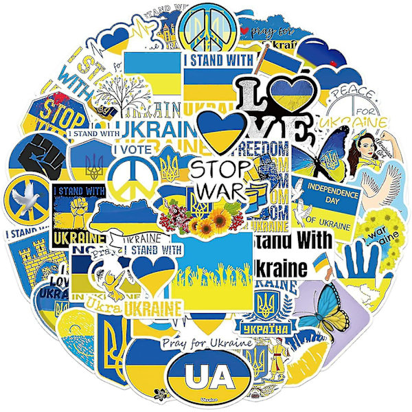 50 kpl/pakkaus I Stand With Ukraine -tarra - Tue Ukrainan