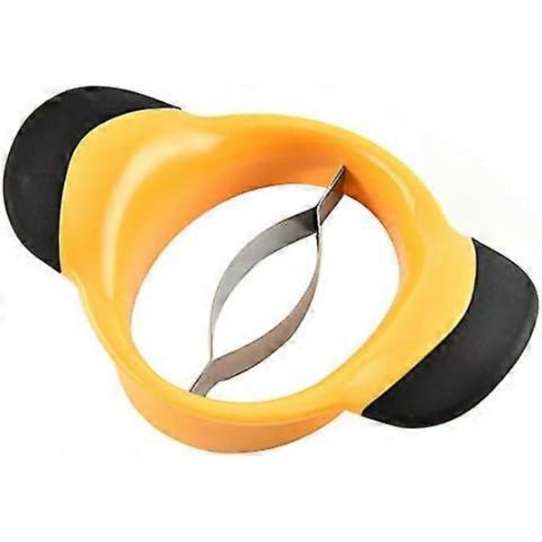 Mango Splitter, Mango Cutter, Rustfrit Stål Mango Slicer, med Bløde Håndtag, Bærbar, Gul