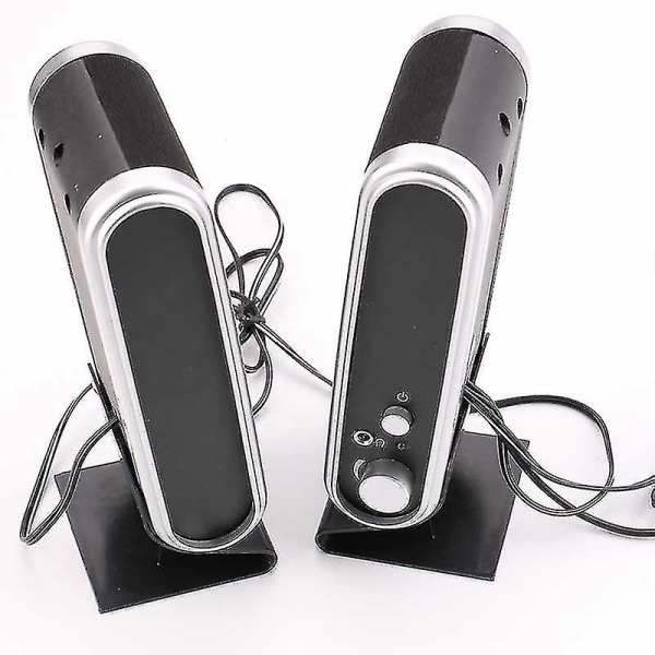 2 st USB datorhögtalare Bärbar högtalare Stereo 3,5 mm med kompatibla öronuttag