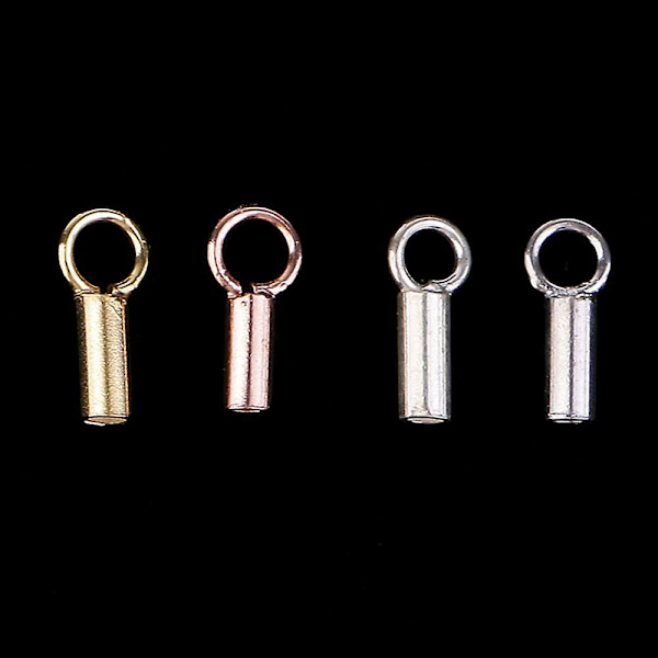 10 stk. 925 Sterling Tube Crimp Perler Kapper Fund Jewelry Guld