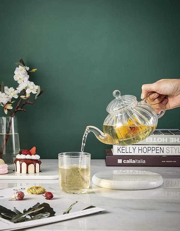 Glas Tekande med Infuser Græskar Design (600ml Græskar Tekande)