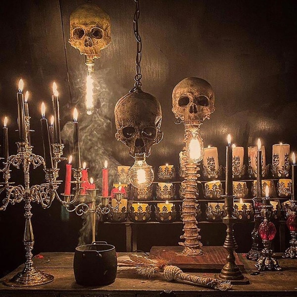Creative Skull Lamp Pöytävalaisin Home Horror Sisustus 2ccc | Fyndiq