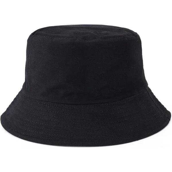 Bucket Hat Unisex aurinkohattu yksivärinen miesten naisten (musta) black