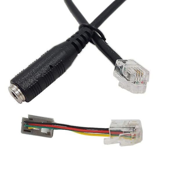 4p4c Rj9-kabel, 3,5 mm smartphone-headset till Rj9-adapterkabel, adapterkabelkonverter för IP-telefoner