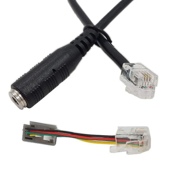 4p4c Rj9-kabel, 3,5 mm smartphoneheadset till Rj9-adapterkabel, adapterkabelomvandlare för Ip-telefoner