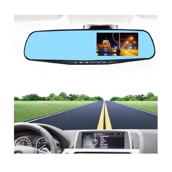 4,3 tommer bil Dash Cam Driving Recorder Hd 1080p Mirror Dvr Da