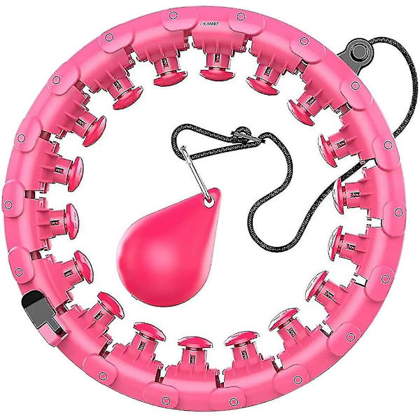 Älykäs Hulavanne, Painotettu Hulavanne 24 Irrotettavaa Kuntoiluvälinettä 360 Asteen Automaattisella Pyörivällä Pallon Voimistelulla, Hieronnalla, Aikuisille Sopiva Kuntoiluun pink