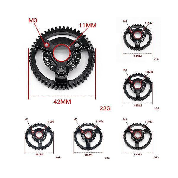 Herdet stål 0,8 m 32p gir for Slash 2wd Vxl Bandit Stampede Drag Slash oppgraderingsdeler, 54t