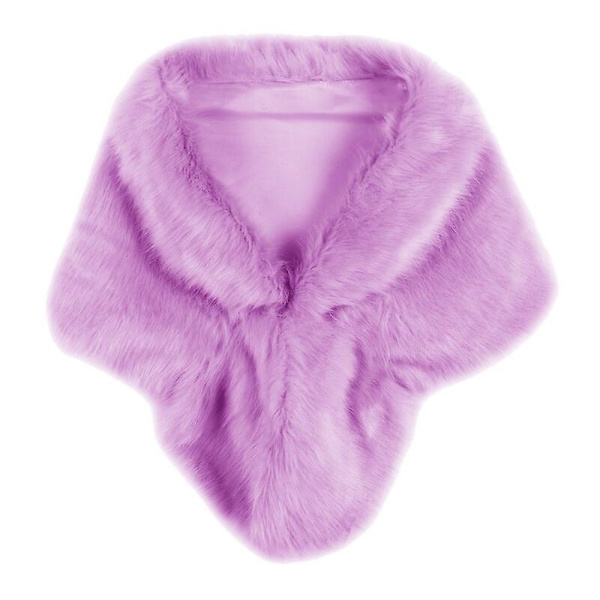 Vinter Elegant Dame Imiteret Pels Kappe Brude Imiteret Pels Frakke Kvinder Bryllup Sjal Aften Fest Wraps Slim Pels Skulder Kapper AXY L