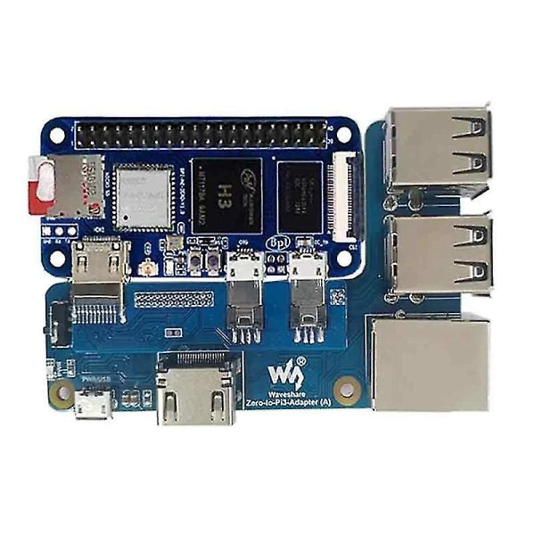 Zero To Pi3 -sovitin + kehityskorttipaketti RJ45 Ethernet -portin ja 4 USB -keskittimen kanssa Banana Pi -m2 Zerolle