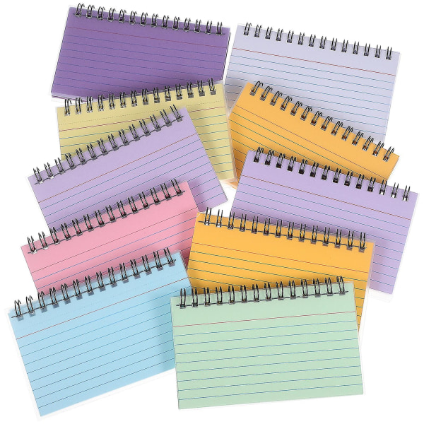 10 stk. Små notesbøger Indekskort Spiral Design Record Cards Notesblokke  til kontorskolelæring 390e | Fyndiq