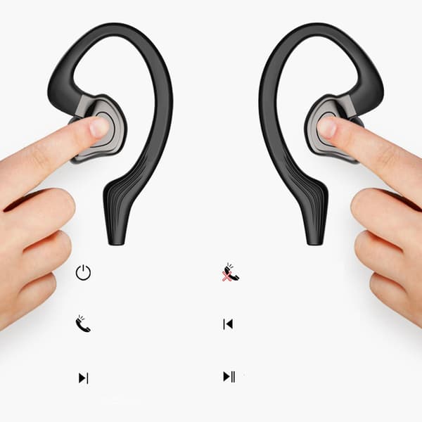 Trådlöst Bluetooth-headset med mikrofon, affärsheadset, hörlurar, dubbla
