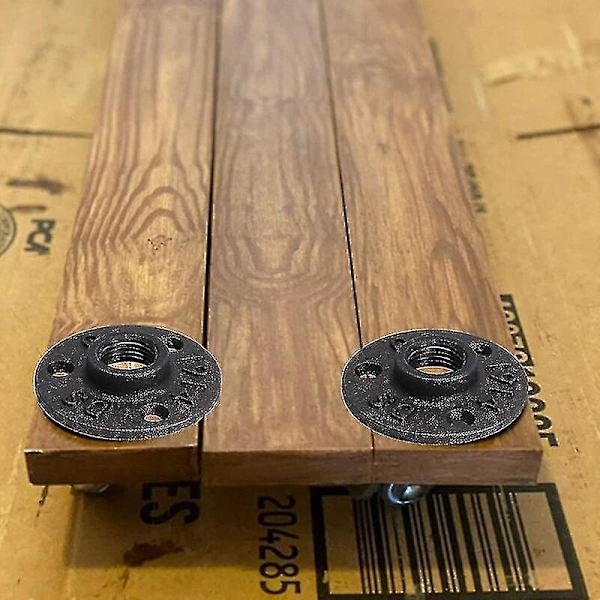 10 stk. 3/4\"\" Bsp gulvflanger støbejerns gevindflanger sorte rørflanger 3 huller gevindfitting med skruer til industriel møbel Diy dekoration montering