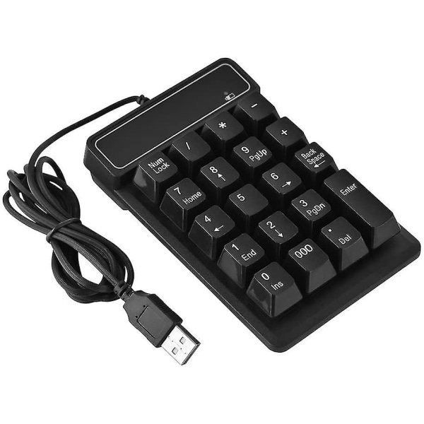 Usb Numeric Keypad, Portable Slim Wired Usb Numeric Keypad Mini Keyboard Full Size 19 Keys With Special 000 Keys For Windows Desktop Pc Laptop