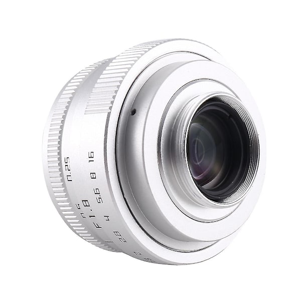 25mm F1.8 -c Tv-objektiv/cctv-objektiv för 16mm C-fäste kamera manuell fokusobjektiv - silver