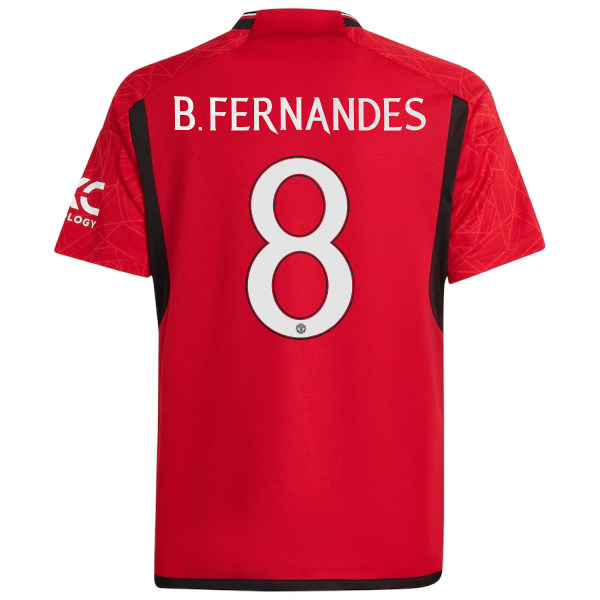Manchester United Boys Shirt Hjemmedrakt 2023/24 OFFISIELL fotballgave Red Bruno Fernandes 9-10 Years