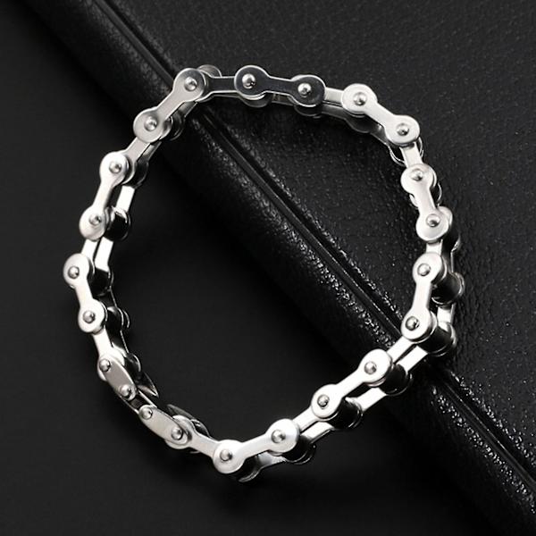 Länkkedja Slät Herr Armband Rostfritt Stål Motorcykel Cykel Stil Armband Smycken Tillbehör Black white 1