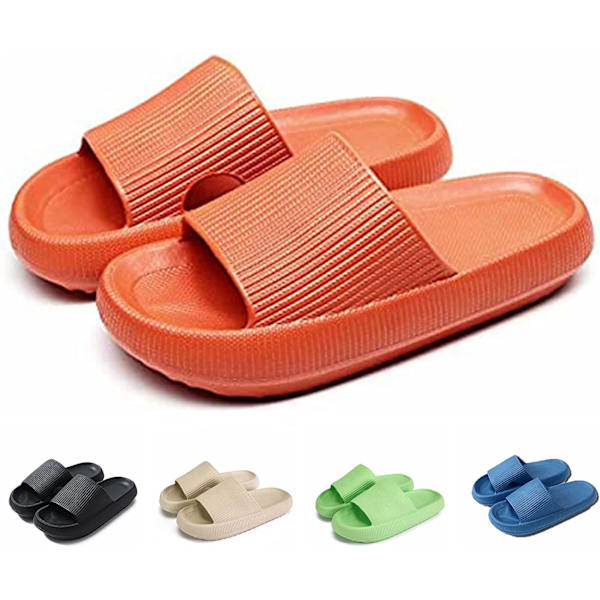 Kuddslippers, halkfria snabbtorkande massage badrum mjuka tjocka sulor sandaler, hem sulor för kvinnor och män inomhus & utomhus tofflor
