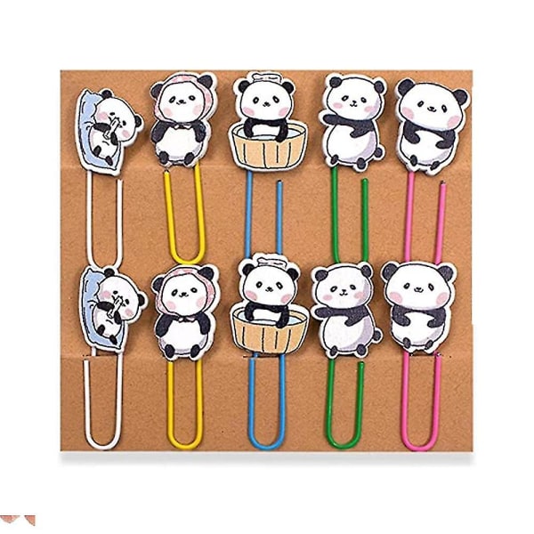 Panda 10 stykker, sjove Planner Dyreklips Til Gave Studerende Kreativ  Kontorartikler Sød Panda Paparazi Paper Clip Dyresæt Farverig Bogmærkesang  2bc1 | Fyndiq