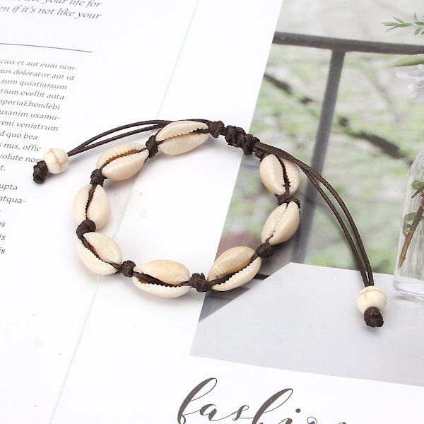 Moderne naturlige Cowrie Shell Anklet Armbånd Hawaiian flettet armbånd Smykker