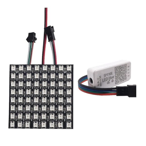 Ws2812b LED-strimmel 8x8 digitalt panel Sp110e Bluetooth-styring
