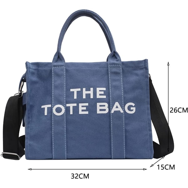 Tote Bags for Women Handbag Tote Veske med glidelås Canvas Crossbody Bag for kontor, reiser, skole