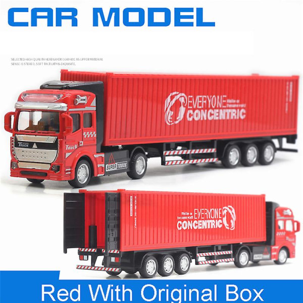 1/48 containertransport lastbil modell pressgjuten fordonsmodell tillbakadragbar karossavskiljande dörr kan öppnas Barnleksak Presentsamling