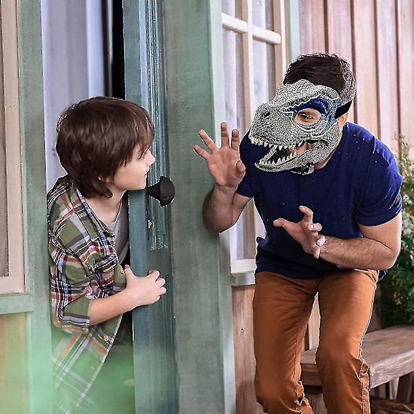3D Dinosaurmaske Rollespill Hodeplagg Jurassic World Raptor Gi