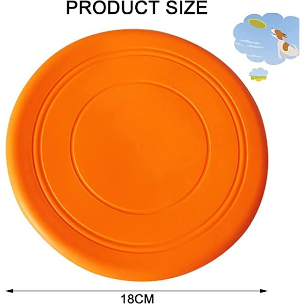 Koirafrisbee, kumifrisbee, koirafrisbeelelu, lemmikkifrisbee, koirafrisbee ulkoilma-interaktiivista viihdettä ja koulutusta varten, 1 kpl (oranssi)