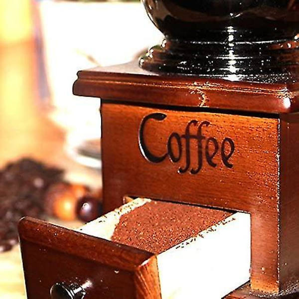 Vintage Manuel Keramisk Kaffe Grinder Konisk Burr Håndbåret Maker Sving Kaffe