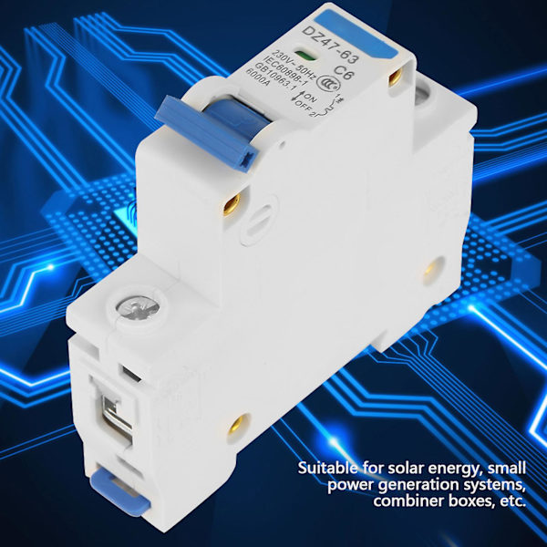 1p Miniature Circuit Breaker til små kraftværker Dz47-63 230v 6a