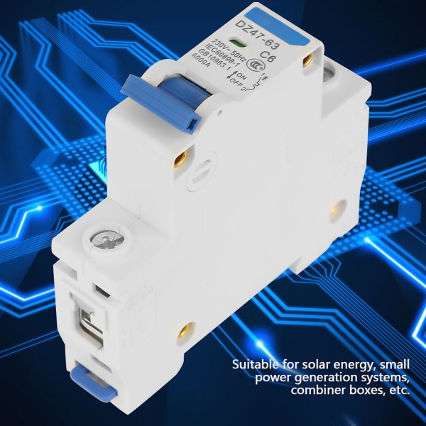 1p Miniatyrkretsbrytare för små kraftgenereringssystem Dz47-63 230v 6a