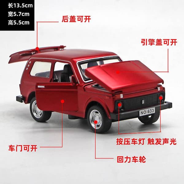 1/32 Russisk Lada Prajeda Model Legetøjsbil Simulering Lyd Lys Træk Tilbage Legering Støbt Legetøj Køretøj Til Børn