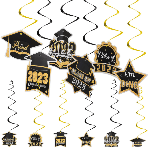 12pcs Graduation Party Hanging Swirls Decoration Graduation