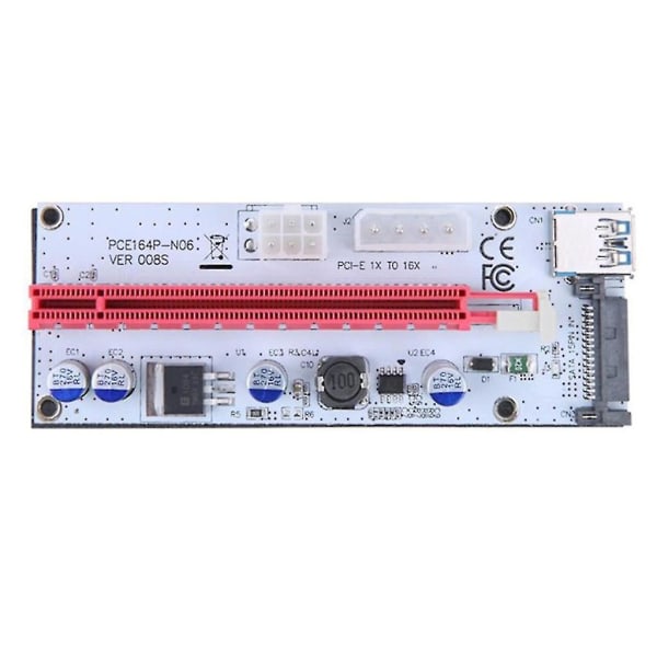 Pci-e Riser Card Set Pcie 1x - 16x sovitin 4pin 6pin Sata Power USB 3.0 -kaapeli