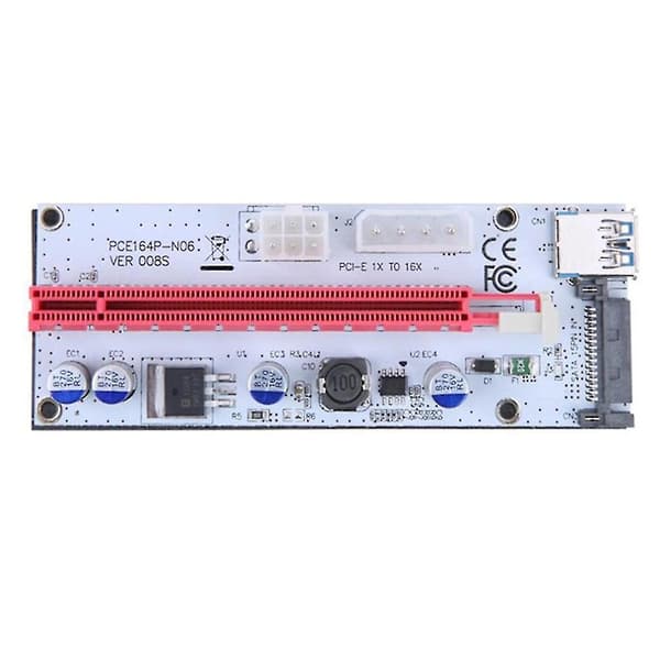 Pci-e Riser Card Set Pcie 1x Til 16x Adapter 4pin 6pin Sata Power Usb 3.0 Kabel