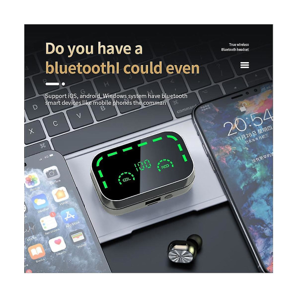 Yd05 trådløse Bluetooth-hovedtelefoner Tws 5.3 Smart Digital Display In-ear-hovedtelefoner Hifi Stereostøj