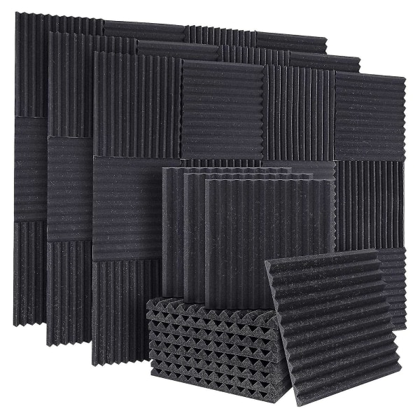 50 st akustiskt ljudisolerat skum ljudabsorberande paneler ljudisoleringspaneler kil för studiovägg (bäst)