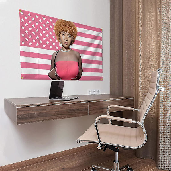 Ice Spice -lippu 3x5 jalkaa Ice Rapper Spice -lippu Amerikan lippu -seinävaate makuuhuoneeseen, olohuoneeseen, asuntolaan A