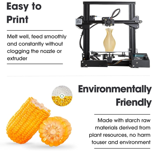 Esun Pla+ Filament 1,75 mm, Forbedret Toughness 3d Printer Filament Pla Plus, dimensjonsnøyaktighet +/- 0,03 mm, 1 kg spole (2,2 Lbs) 3d Printing Filament