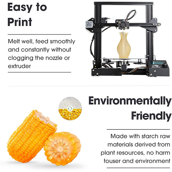 Esun Pla+ -filamentti 1,75 mm, parannettu sitkeys 3d-tulostin filamentti Pla Plus, mittatarkkuus +/- 0,03 mm, 1 kg kela (2,2 paunaa) 3d-tulostusfilamentti