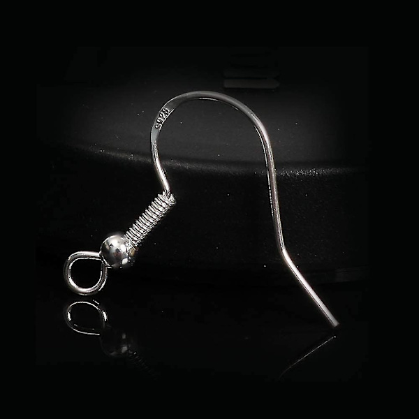 100 st 925 Sterling Silver Örhänge Krokar, Örhänge Tillbehör Hypoallergena