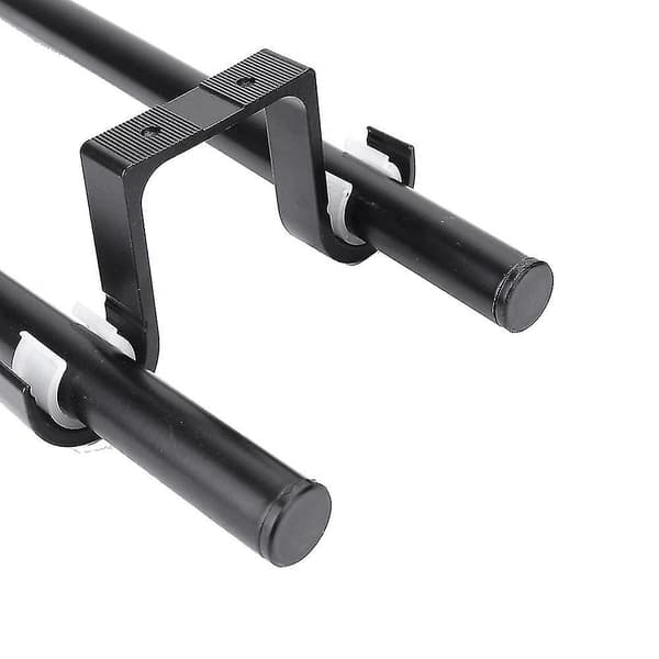 2 stk. Dobbelt Gardinstang Beslag Loftmontering Støtter Aluminiumlegering Sort