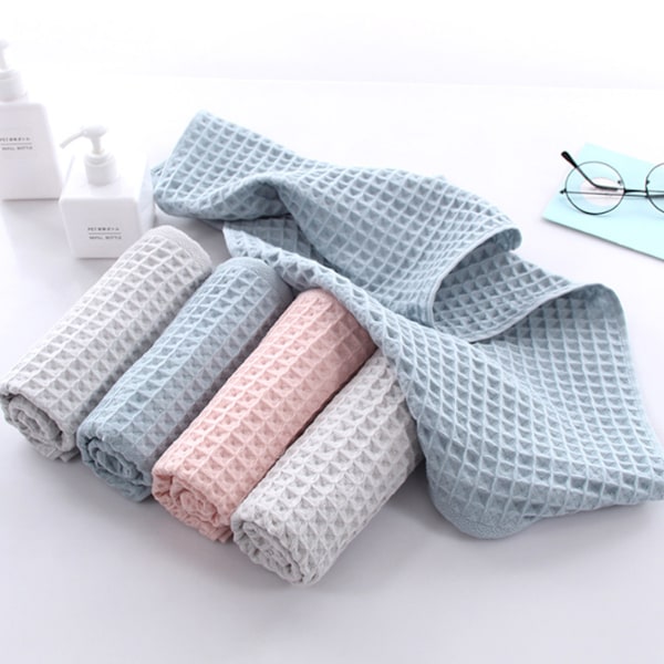 Handduk Frottéhandduk bastuhantdukar 2-set polyesterfiber duschhandduk strandhandduk 34*74 cm blue